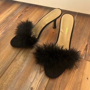 Black Fluffy Kitten Heels 🐈‍⬛ ✨